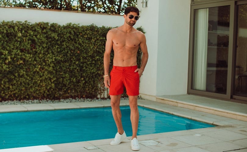 swim shorts made from recycled plastic